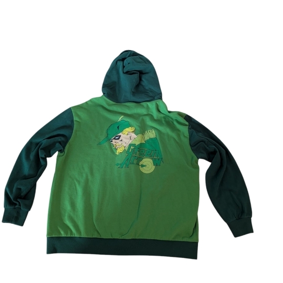 DC Comics Green Arrow Hooded Fleece Jacket Retro Vibes Size 2XL - Picture 7 of 8